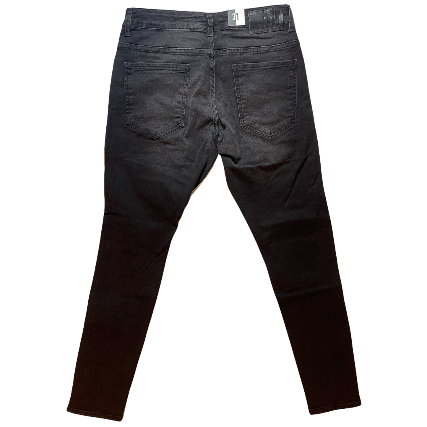 Dark Grey Biker Patches Jeans